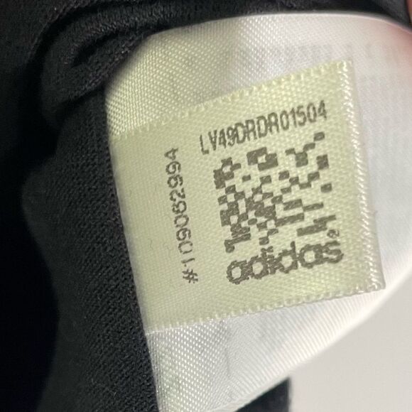 Adidas Black Ruffle Logo Blouson Mini Casual Tee Shirt Dress Drawstring Waist - Picture 4 of 10